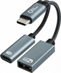 MicroConnect Premium USB-C to USB-C PD and, USB-A 2.0 Female Adapter