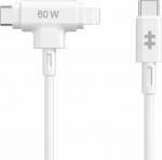 Kabel USB Targus USB-C - USB-C + Lightning 1.5 m White (HJ4010WHGL)