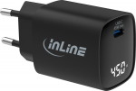 InLine USB PD Netzteil - GaN Ladeger&auml;t - 1-Port - USB-C - 45W - with Display
