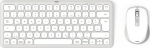 Hama WKM-500, Verkabelt & Kabellos, USB + RF Wireless + Bluetooth, scissor switch, QWERTZ, Grau, Wei&szlig;, Mouse included