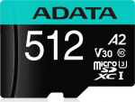 MEMORY MICRO SDXC 512GB W/AD./AUSDX512GUI3V30SA2-RA1 ADATA