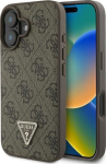 Guess Leather 4G Triangle Strass Back Case for Apple iPhone 16