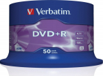 Verbatim DVD+R 16X 4.7GB Branded, Matt Silver,50 Pack