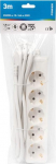 Extension cord 5-part 1.5m with switch white
