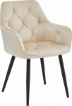 Leobert YORK chair - beige velvet / black legs x 1
