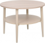 Coffee table LESTER 60x60xH45cm, light wood/beige