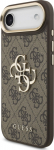 Guess PU Leather 4G Metal Logo Gold Frame Case for iPhone Air / Brown