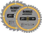 DEWALT PIŁA TARCZ.165x20mm 2szt. 24T i 36T CONSTRUCTION