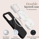 MIO White Marble Magsafe Case Compatible for Samsung S25+ 5G, light brown