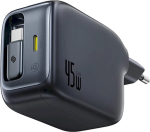 Baseus EnerCore CJ11 Wall Charger 45W USB-C with Retractable USB-C Cable / black