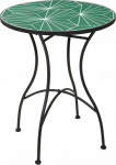 ProGarden Metal coffee table with leaf-shaped mosaic, 60 x 72 cm