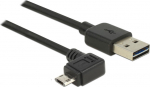 DELOCK USB Kabel A -> micro B St/St 1.00m 90&deg;gew. sw