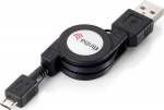 Equip Kabel USB-A2.0->Micro-B Einzieh. St/St 1.00m schwarz Polybeutel