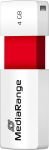 MediaRange USB-Stick 4GB USB 2.0 Slider red