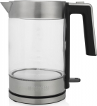 Princess 236041 Glass Kettle London - 1.7 l - 2200 W - Schwarz - Edelstahl - Transparent - Glas - Edelstahl - Water level indicator - &Uuml;berhitzungsschutz (01.236041.01.001)