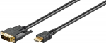 Wentronic HDMI - DVI-D Single Link cable 1.0m, gold-plated, 1080p (signals in both directions)