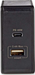 Nedis Netzteil - 45 Watt - 3 A - 2 Ausgabeanschlussstellen (USB, 24 pin USB-C)