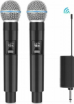 Microphone Puluz 2x Wireless Dynamic Studio Microphone 30m UHF + Receiver on 6.35mm i 3.5mm / PU644B