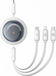 Kabel USB Baseus USB-C - USB-C + microUSB + Lightning 1.1 m White (BSU4919)