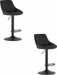 Leobert KAST stool - black velvet / black base x 2