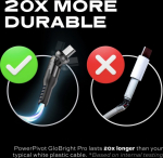 STATIK PowerPivot Pro, Glowing LED Cabel, USB-C to USB-C, 2m, Black