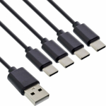 DELOCK InLine&reg; USB 4in1 Y-Ladekabel, 1x USB-A Stecker an 4x USB-C Stecker, schwarz 1m