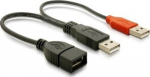 DELOCK USB Y-Kabel A -> 2x A Bu/St 0.225m
