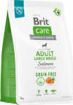 Dry food for adult dogs, large breeds - BRIT Care Grain-free Adult Salmon- 3 kg