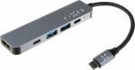 HUB USB Fixed Fixed | 5-port USB-C HUB Mini for laptops and tablets | FIXHU-MN-GR | Gray