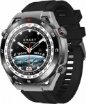 Gino Rossi Smartwatch Veltori VT100-1 + Black Silicone Strap + Black Eco Leather