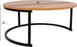 Coffee table BRITU D80xH35cm, light wood