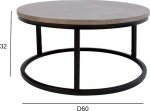 Coffee table BRITE D60xH32cm, grey