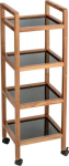 WENKO FONDI mobile acacia wood shelf, 4 horizontal, wys. 101.5 cm