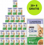PUI PURINA Cat Chow Sterilised with lamb and green beans in sauce - wet cat food - 26x85g (20 + 6 GRATIS)