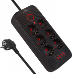 Listwa zasilająca Maclean 6 sockets 3 m czarna (MCE391 B)