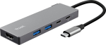 Trust 26062 USB-C Hub HDMI + USB-A + USB-C 0.1m / grey