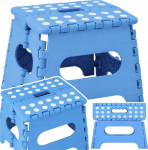 Lean Folding Footstool Step Stool Anti-slip Blue 24x19 cm