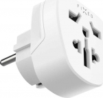 Fixed Adapter / adapter Fixed World to EU z UK / USA / AUS do Europe Schuko, white