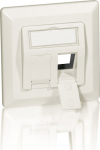 Equip front panel 2xKeystone Jack 45&deg; 5Stk RAL1013 Polybeutel