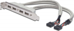 DIGITUS Slotblech 4xUSB/A -> IDC 2x10Pin Bu/Bu 0.25m Polybeutel