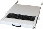 aixcase 19" Rack 1U Tastatur DE Trackball PS2&USB light gray