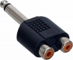 Adapter AV InLine Jack 6.3mm - RCA (Cinch) x2 czarny (99339)