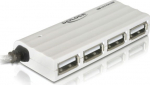 DELOCK USB-HUB 4-Port USB, silber, slim extern