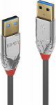 Kabel USB Lindy USB-A - USB-A 3 m Szary (36628)