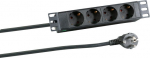 EFB Elektronik EFB 10" 1HE Power Strip 4xCEE 7/3 Without switch,Alu,sw