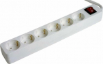 ELEXI Extension cord 3.0m 6 sockets+switch, white