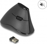 Delock Ergonomic vertical optical 5-button mouse 2.4 GHz wireless - Silent