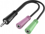 Adapter Hama 4-pin 3.5mm pistik - 2x3.5mm pesa