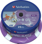 DVD+R Verbatim 8.5GB 25pcs Pack double 8x Spindel wide print retail