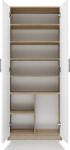 TOP E SHOP Filing cabinet OLIV 2D 74x35x180 cm, Sonoma/White